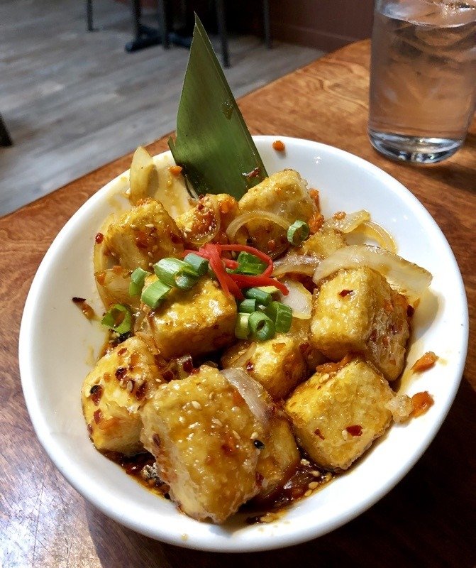 Spicy Tofu Teriyaki at Karma Sushi in Flagstaff, Arizona. Spicy Tofu Teriyaki at Karma Sushi in Flagstaff, Arizona.
