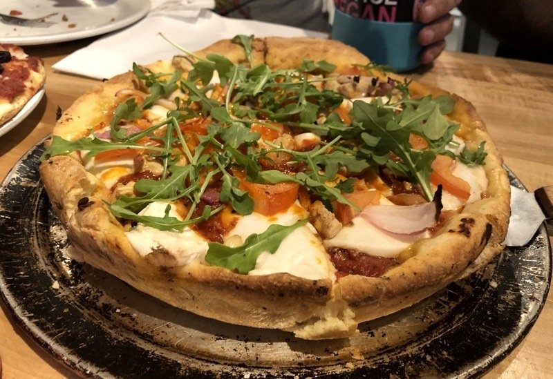 vegan deep dish pizza at pizza pattio in flagstaff, arizona. vegan deep dish pizza at pizza pattio in flagstaff, arizona.