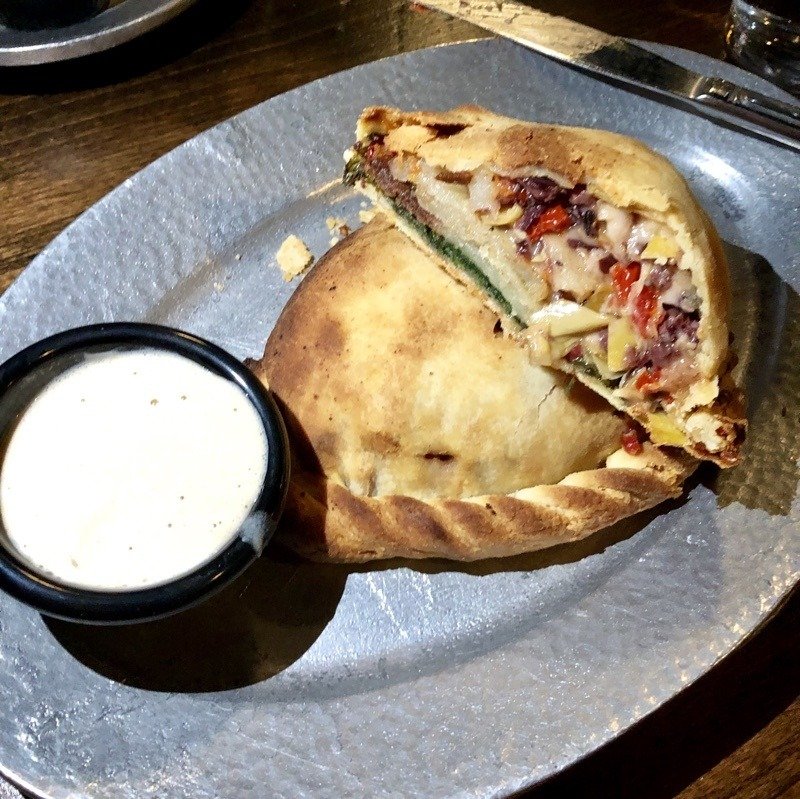 vegan greek pasty at cornish pasty co in flagstaff, arizona. vegan greek pasty at cornish pasty co in flagstaff, arizona.