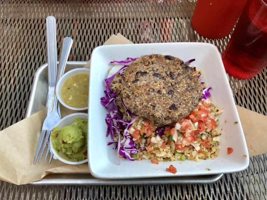 grassburger_1 vegan southwest bowl at grassburger in durango, colorado.