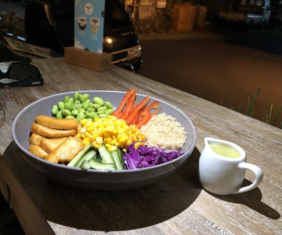 pumpkin_and_beetroot_3 vegan protein bowl at pumpkin and beetroot in ubud, bali, indonesia.