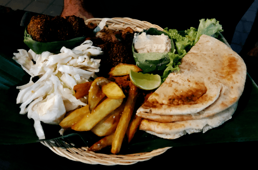 warung_falafel_3 royal falafel bowl at warung falafel in ubud, bali, indonesia.