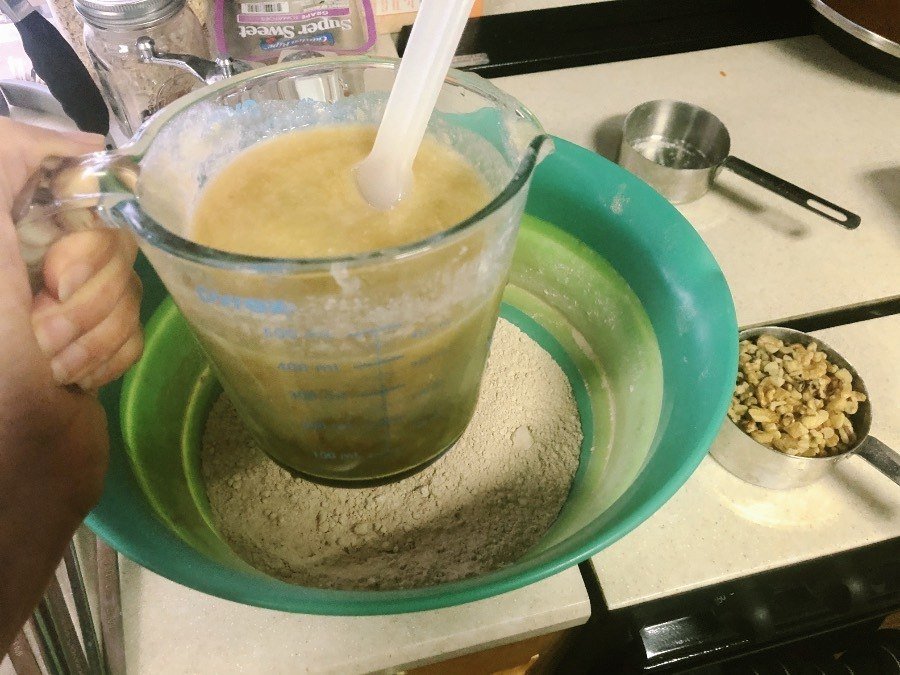 making-spice-cake making oil free spice cake.